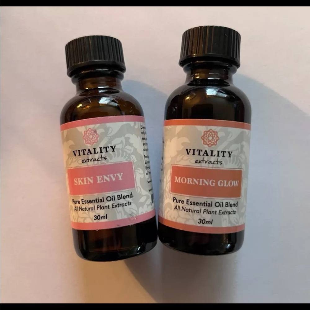 2 PACK- Vitality Extracts SKIN ENVY AND MORNING GLOW Essential Oil Set-30ml. ea.